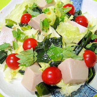 胡麻豆腐のグリーンサラダ